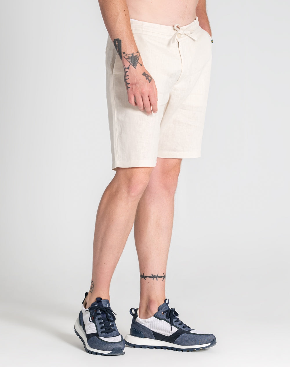 Calção Nixon 100% linho Bege-5