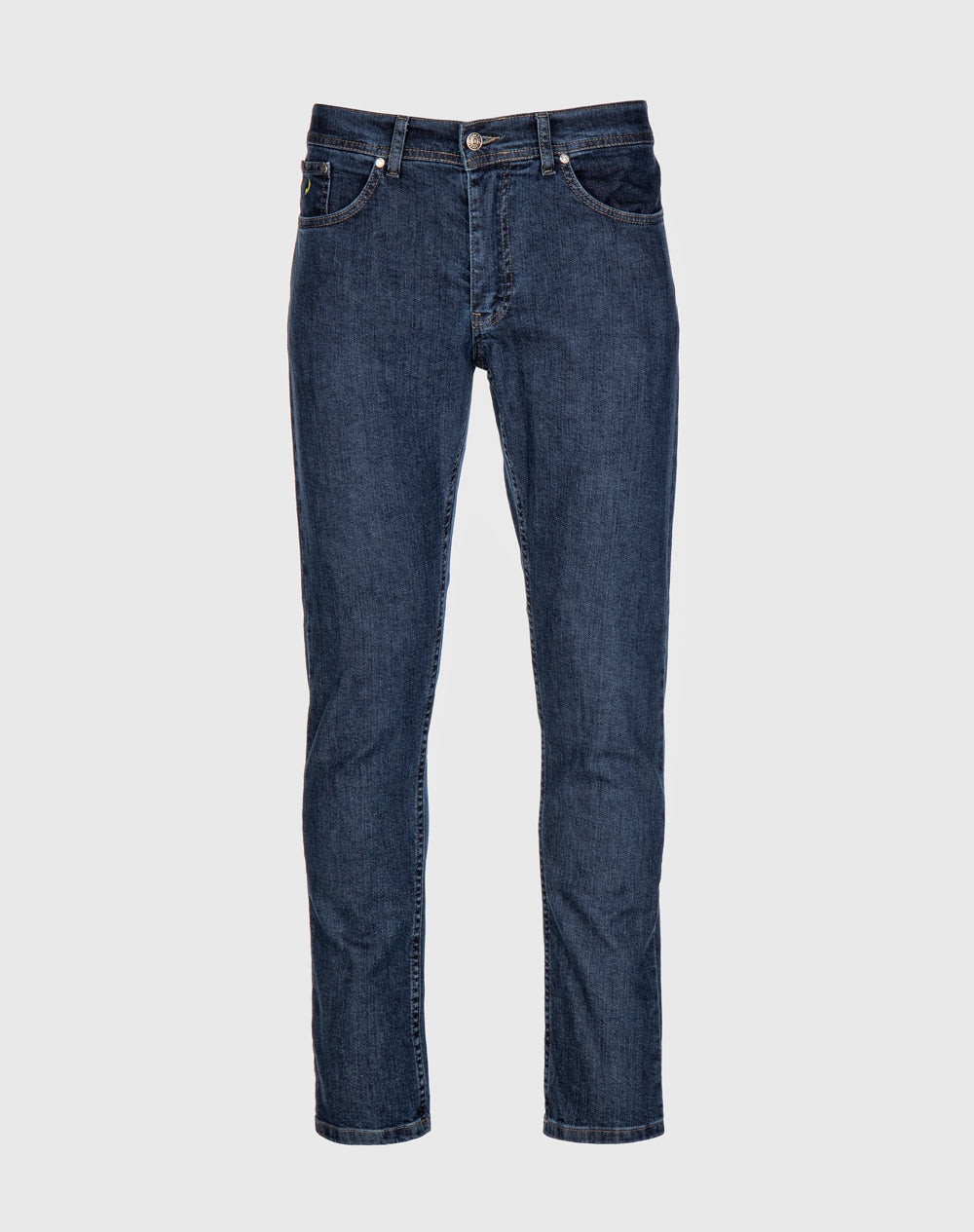 Calça regular Nivaldo em denim com cintura média Azul-marinho-1