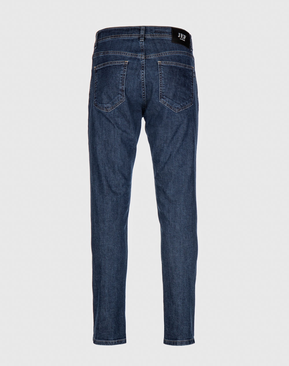 Calça regular Nivaldo em denim com cintura média Azul-marinho-3