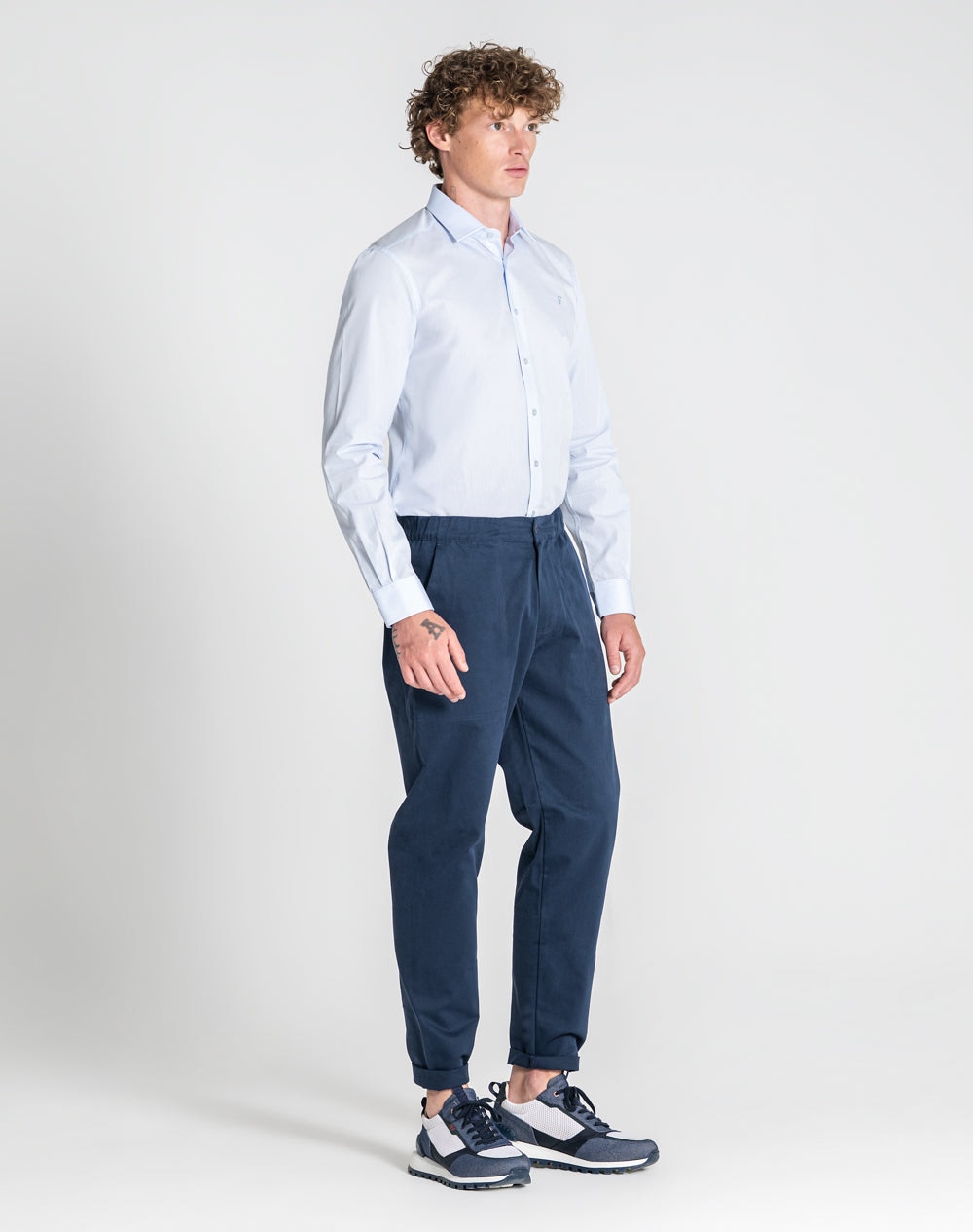 Camisa Narciso regular fit em algodão orgânico Azul-claro-5