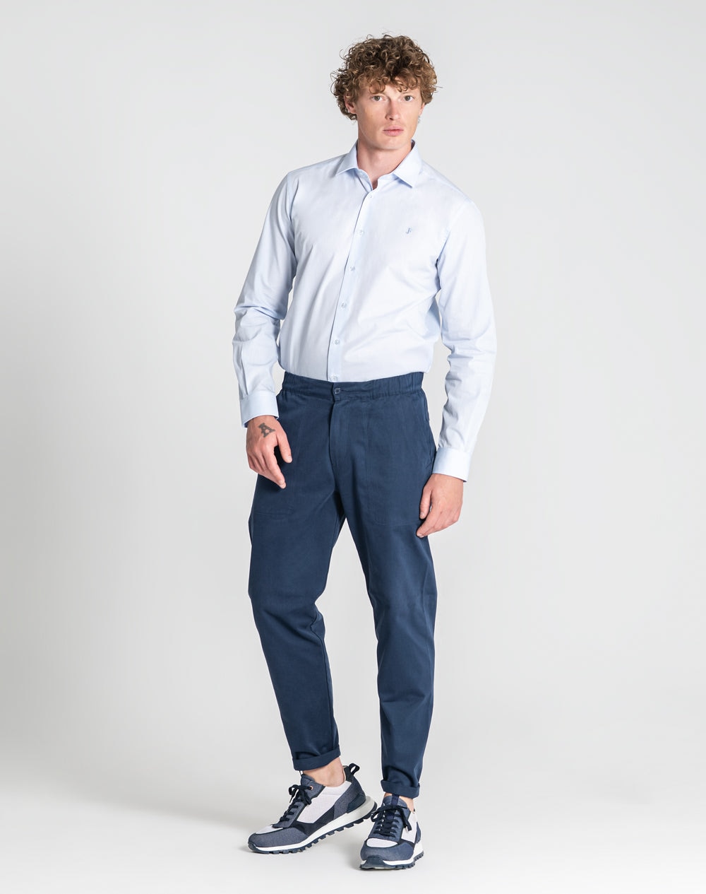 Camisa Narciso regular fit em algodão orgânico Azul-claro-6