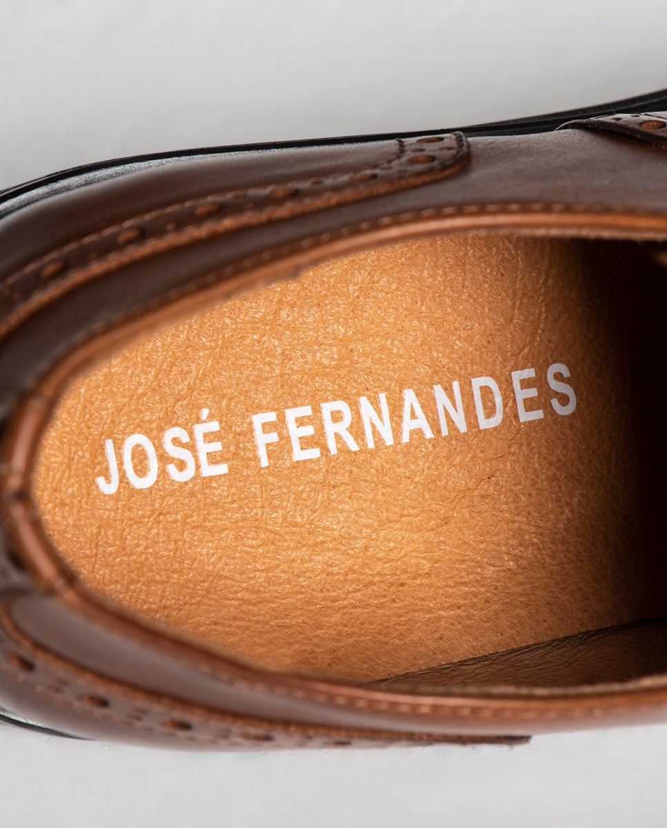 Sapatos Neville em Pele Estilo Brogue Castanho-3