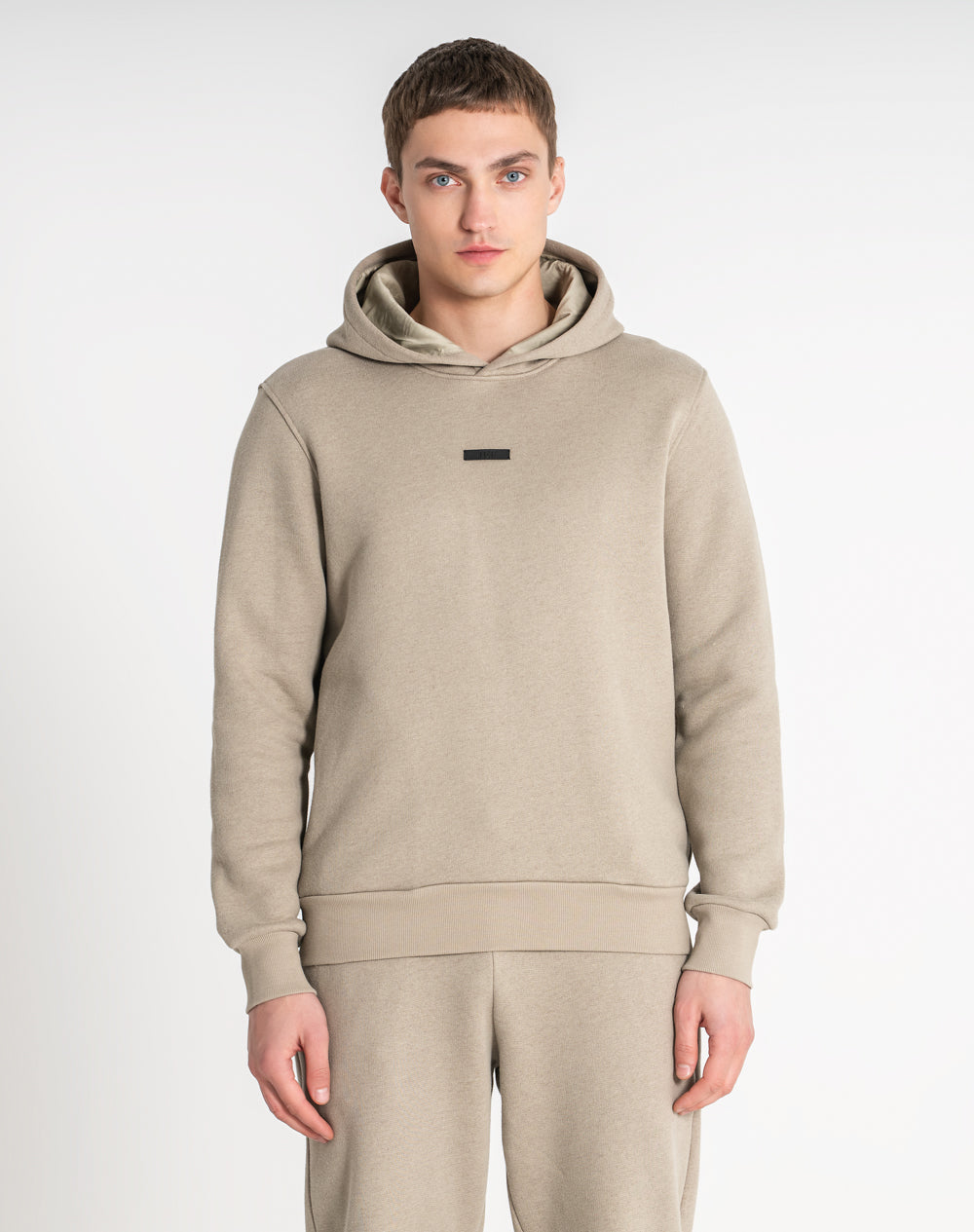 Hoodie de fato de treino com mistura de caxemira Bege-5