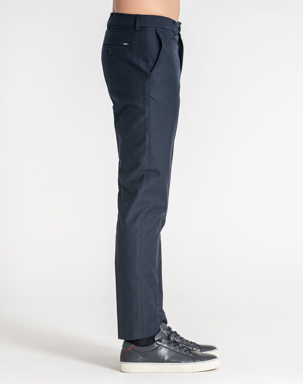 Calças clássicas estilo chino com mistura de lã Azul-marinho-5