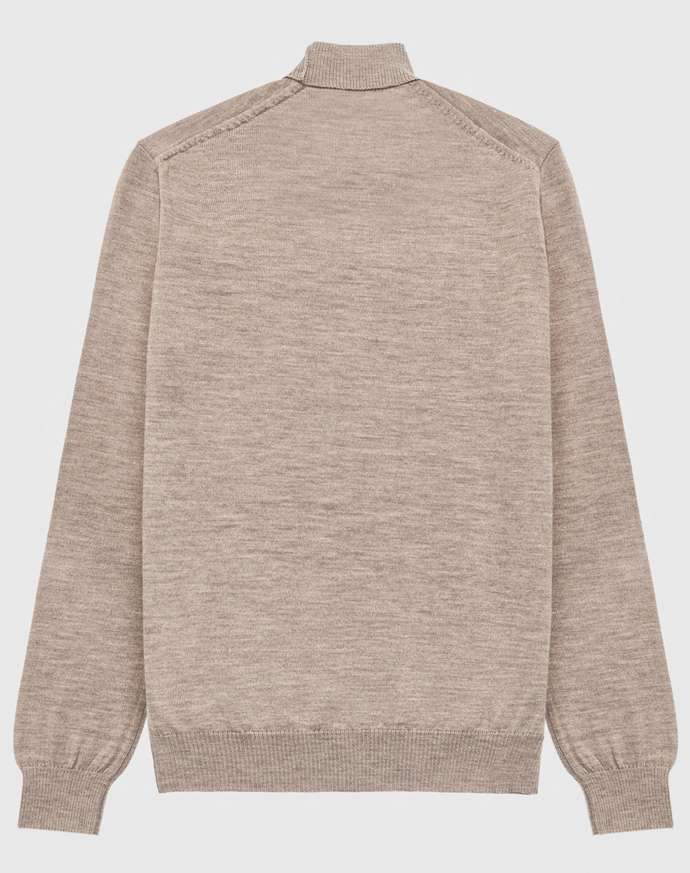 Camisola de gola alta 100% lã merino Bege-3