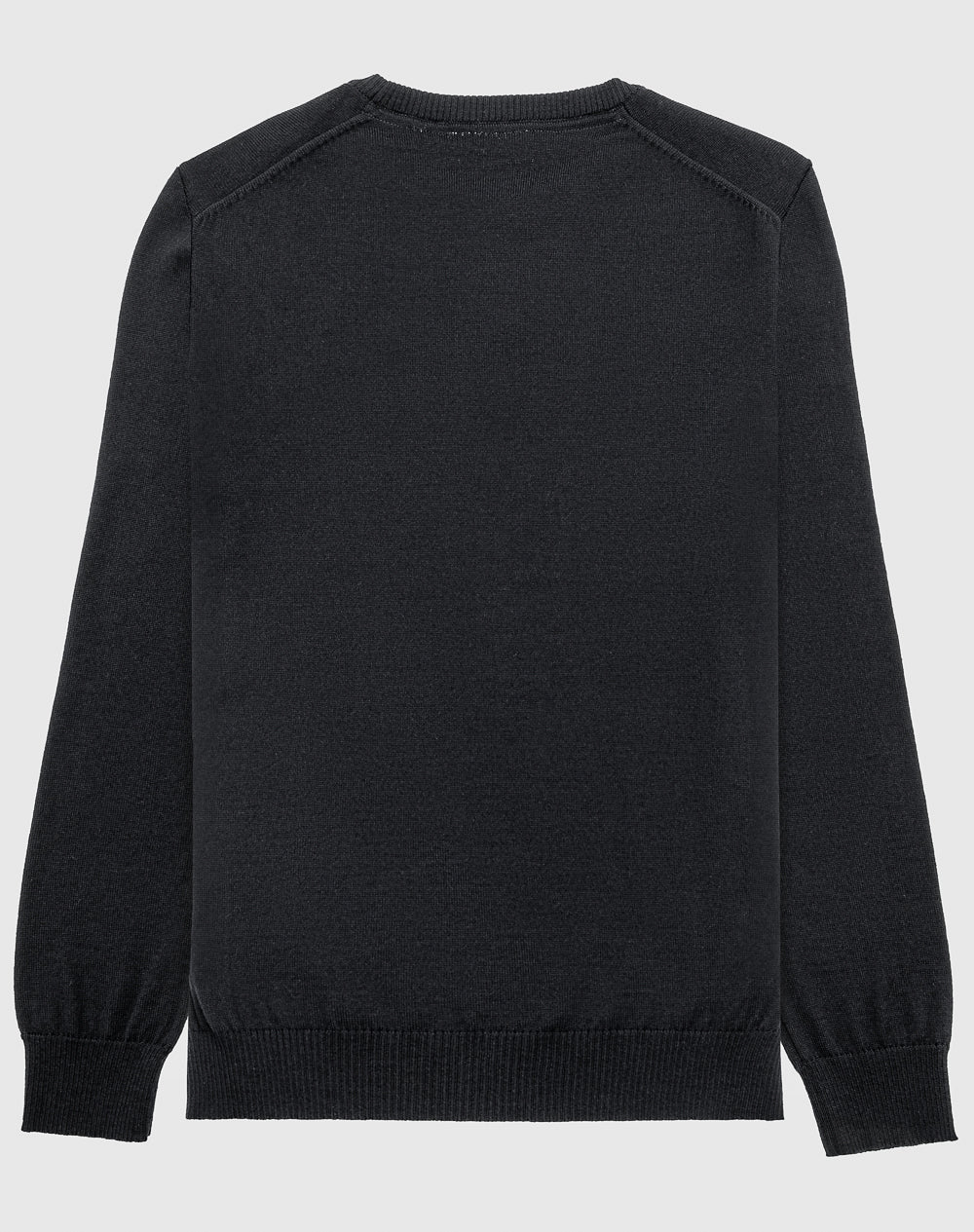 Camisola de decote redondo 100% lã merino Preto-3