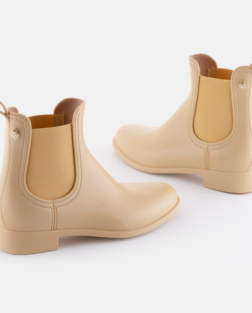 Botins Chelsea de Mulher Vegan SPLASH 21 em Bege Mate Bege-3