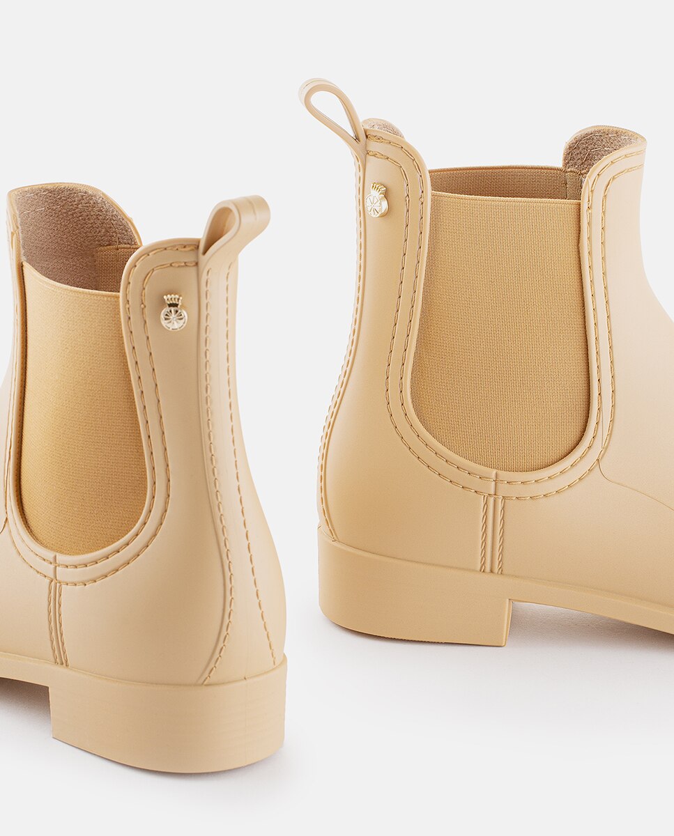 Botins Chelsea de Mulher Vegan SPLASH 21 em Bege Mate Bege-5