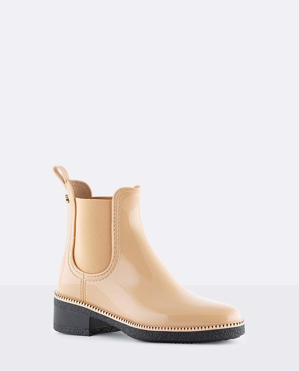 Botins de Mulher Vegan com Salto AVA 14 em Bege Bege-2