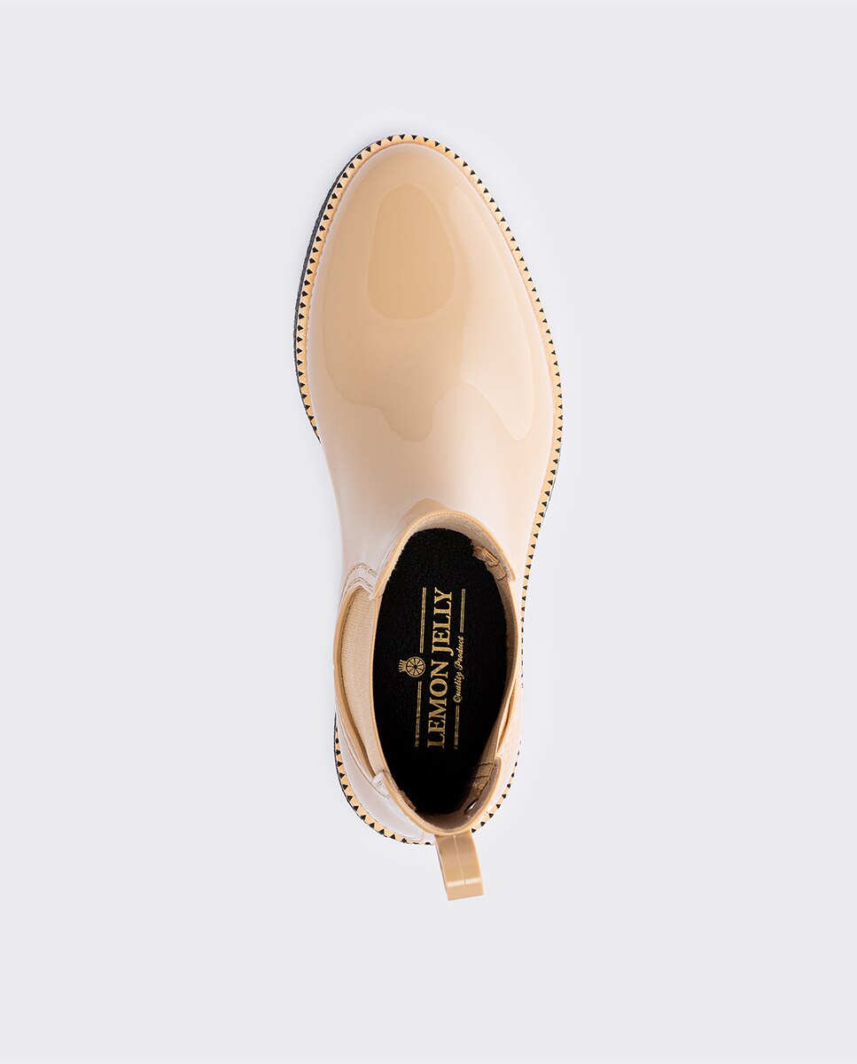 Botins de Mulher Vegan com Salto AVA 14 em Bege Bege-3