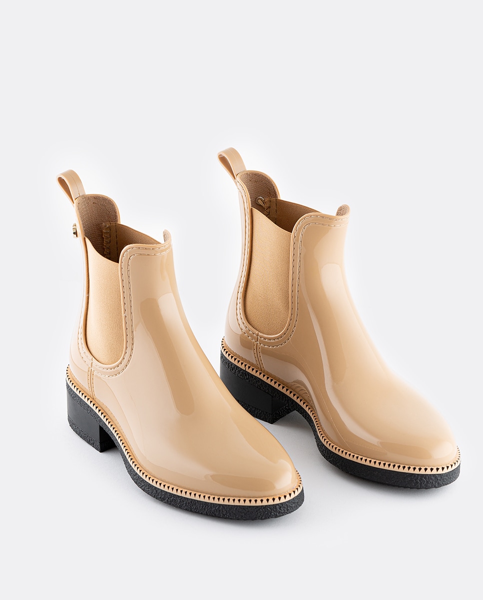 Botins de Mulher Vegan com Salto AVA 14 em Bege Bege-4