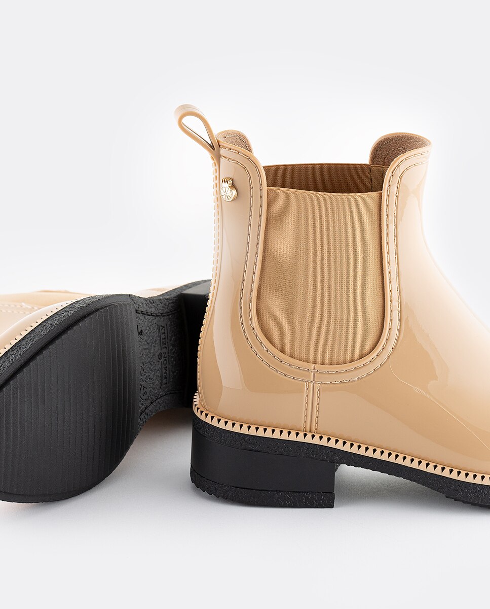 Botins de Mulher Vegan com Salto AVA 14 em Bege Bege-5