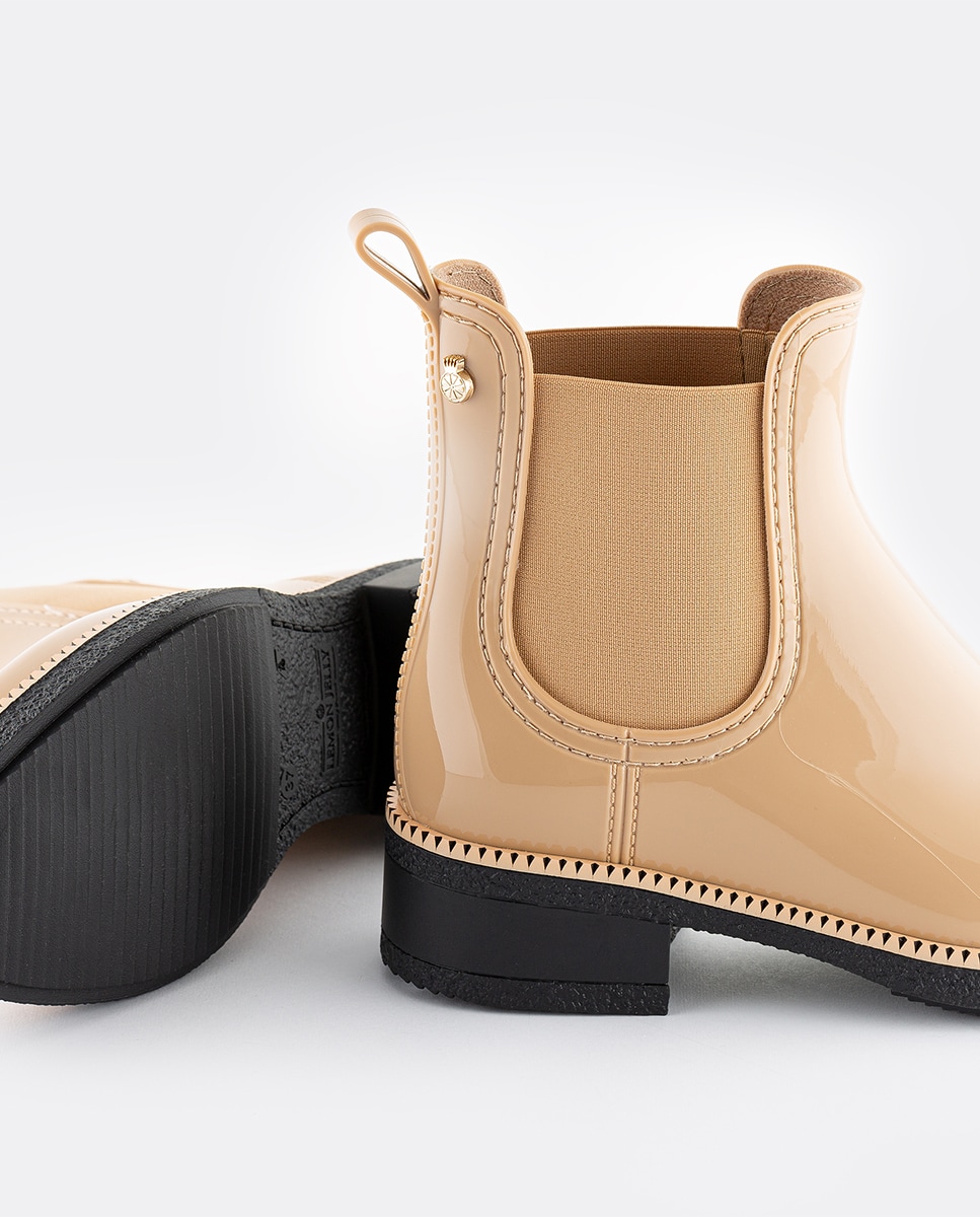 Botins de Mulher Vegan com Salto AVA 14 em Bege Bege-5