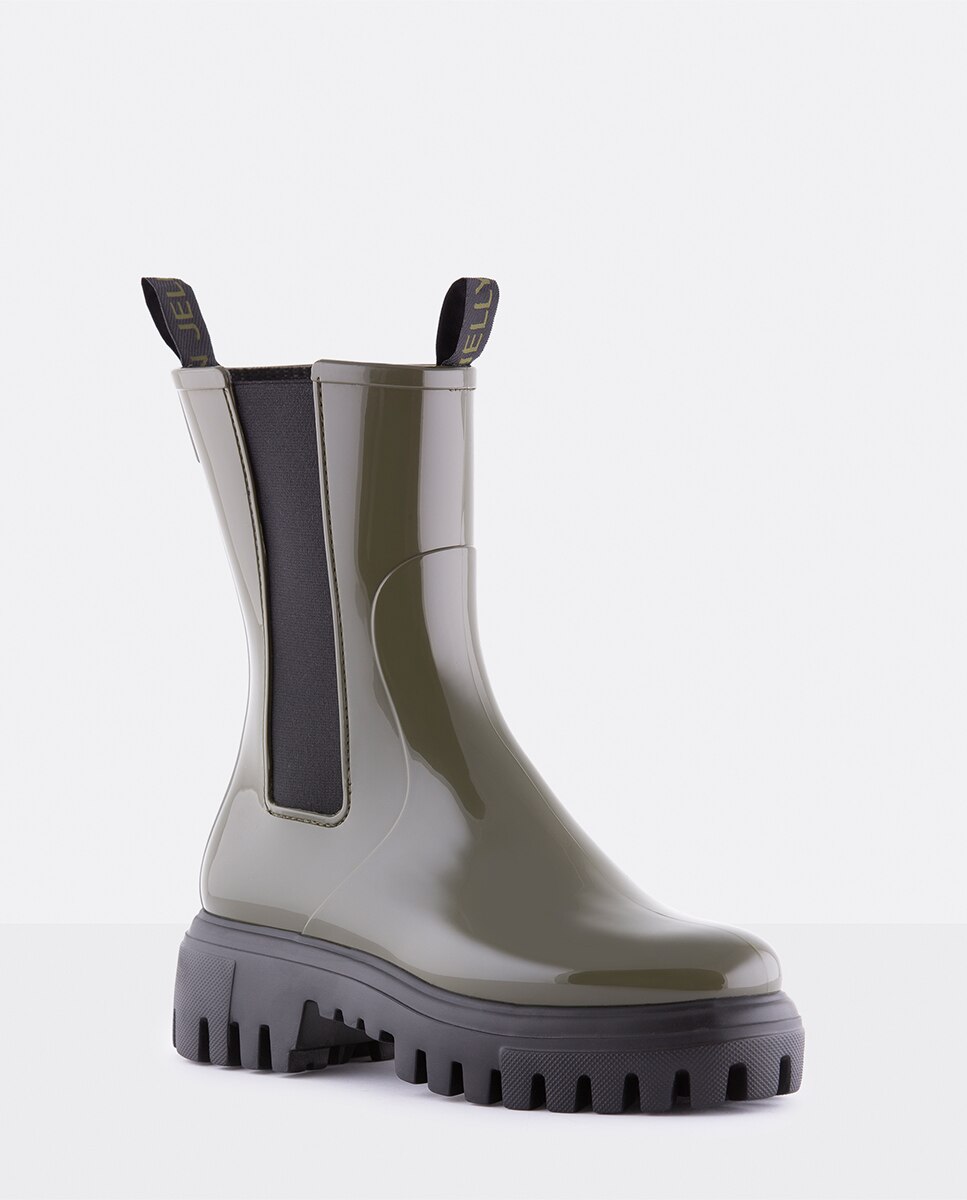 Botas de Borracha Super Leves Verdes Mulher de Cano Médio Lemon Jelly CITY 03 Verde-2