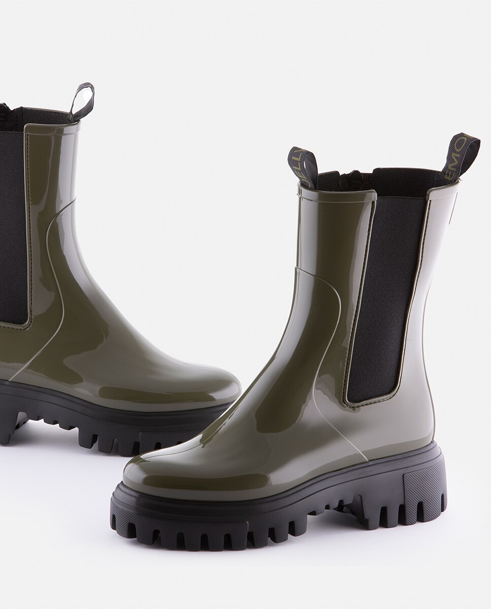Botas de Borracha Super Leves Verdes Mulher de Cano Médio Lemon Jelly CITY 03 Verde-4