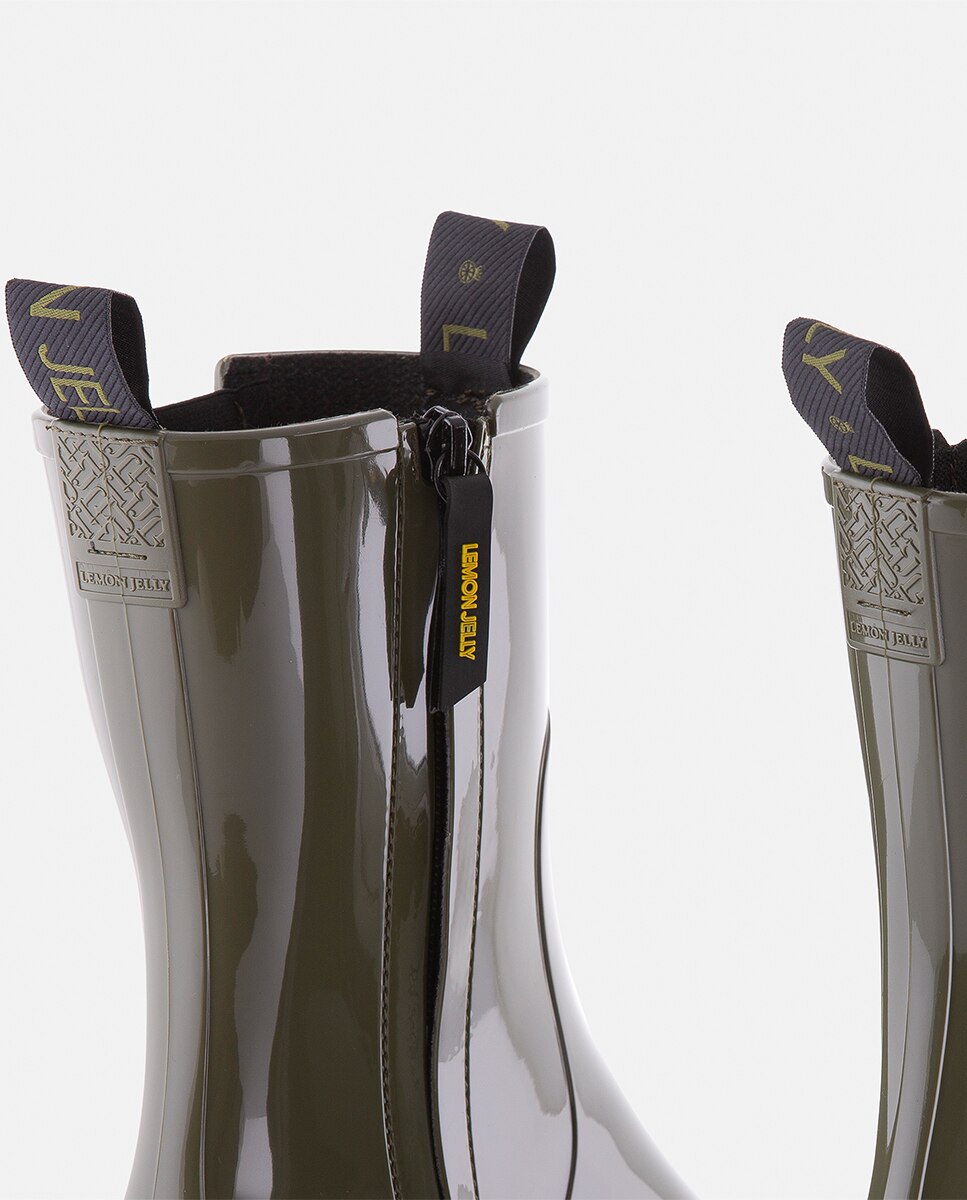 Botas de Borracha Super Leves Verdes Mulher de Cano Médio Lemon Jelly CITY 03 Verde-5