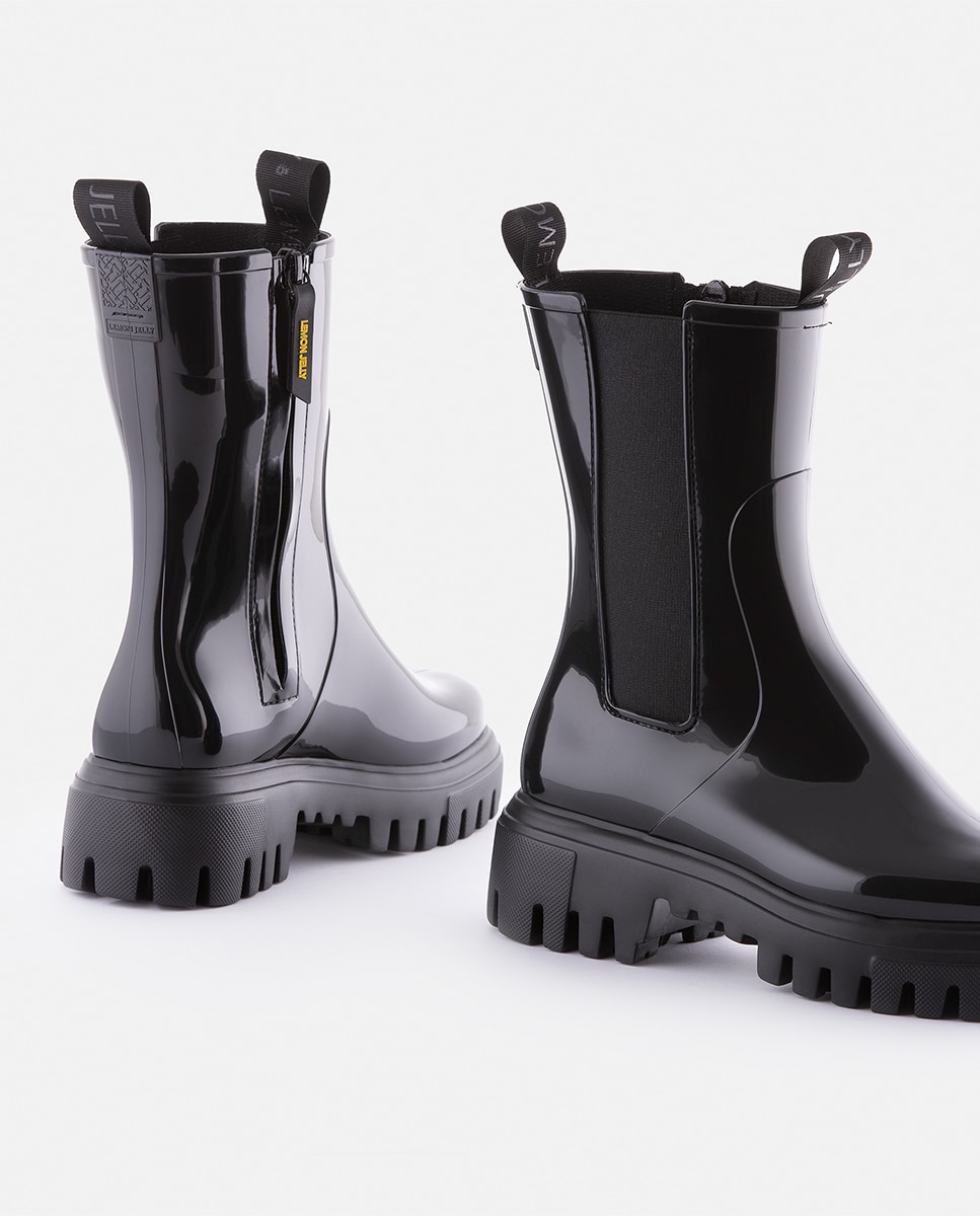 Botas de Cano Médio Vegan CITY em Preto Preto-4