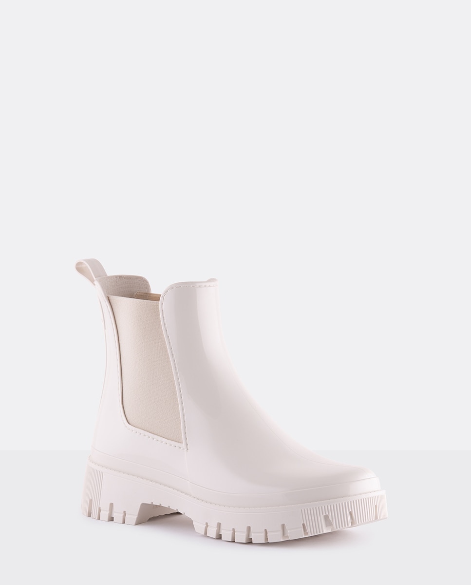 Botins Chelsea de Chuva Vegan PEACHY 05 em Branco Branco-2