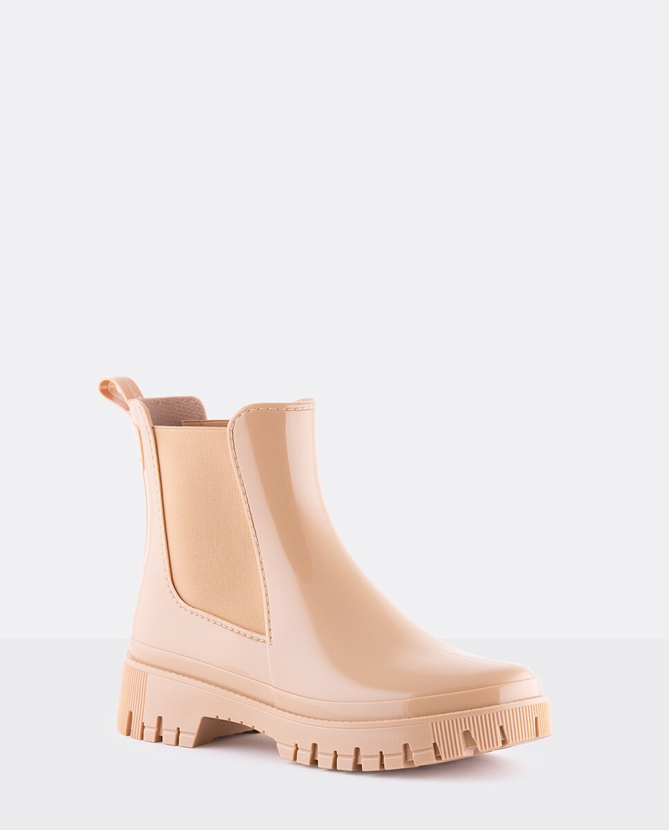 Botins Chelsea de Chuva Vegan PEACHY 06 em Bege Bege-2