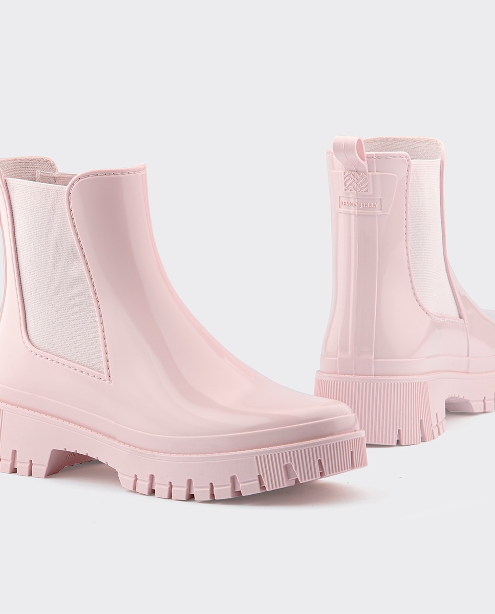 Botins Chelsea de Chuva Vegan PEACHY 10 em Rosa Rosa-3