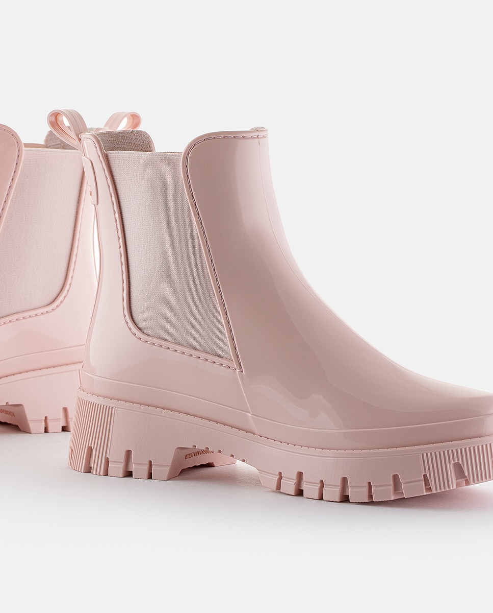Botins Chelsea de Chuva Vegan PEACHY 10 em Rosa Rosa-4