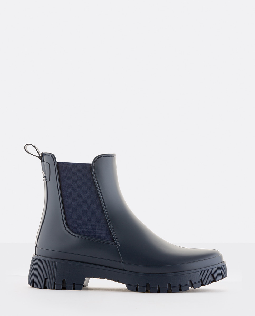 Botins Chelsea de Chuva Vegan KIRBY 02 em Azul Mate Azul-1