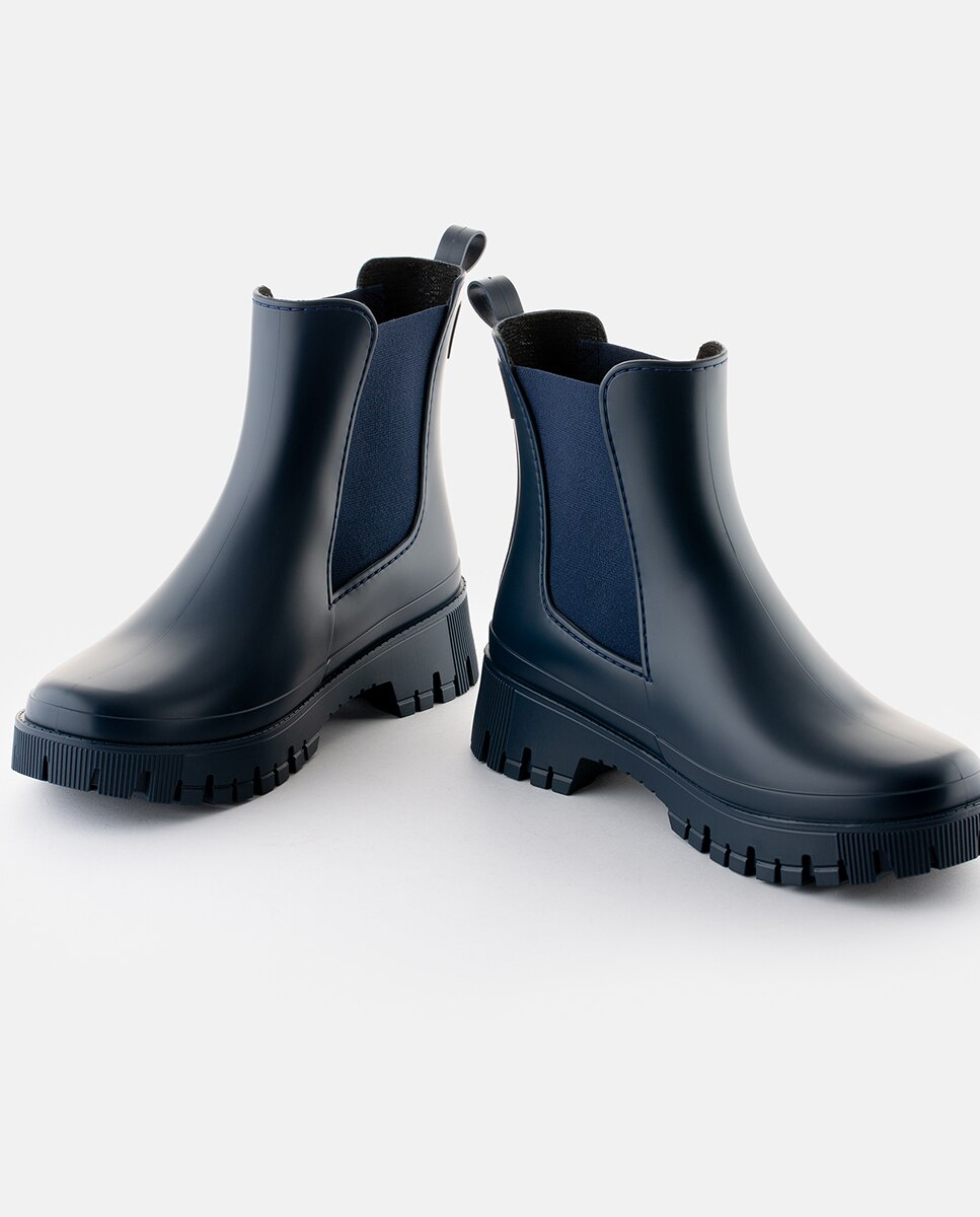 Botins Chelsea de Chuva Vegan KIRBY 02 em Azul Mate Azul-3