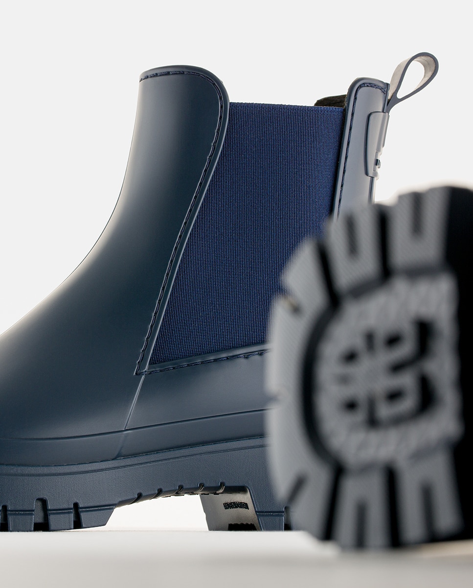 Botins Chelsea de Chuva Vegan KIRBY 02 em Azul Mate Azul-4