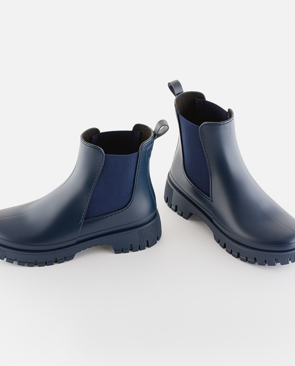 Botins Chelsea de Chuva Vegan KIRBY 02 em Azul Mate Azul-5