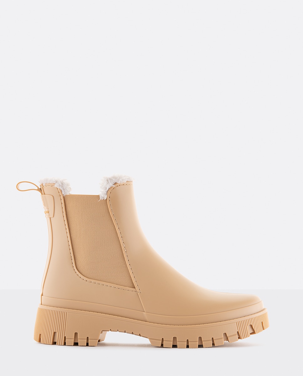 Imagem 0 de Botins Chelsea Vegan com Forro em Pelo WREN 02 em Bege Mate
