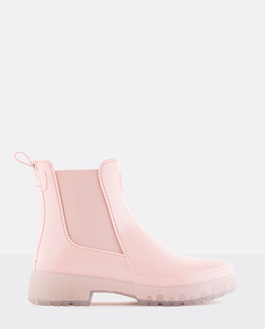 Imagem 0 de Botins Chelsea Vegan com Sola Transparente GUIDA 04 em Rosa Claro