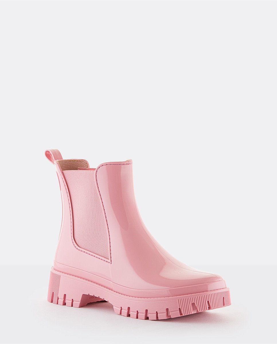 Botins Chelsea de Chuva Vegan PEACHY 20 em Rosa Rosa-2