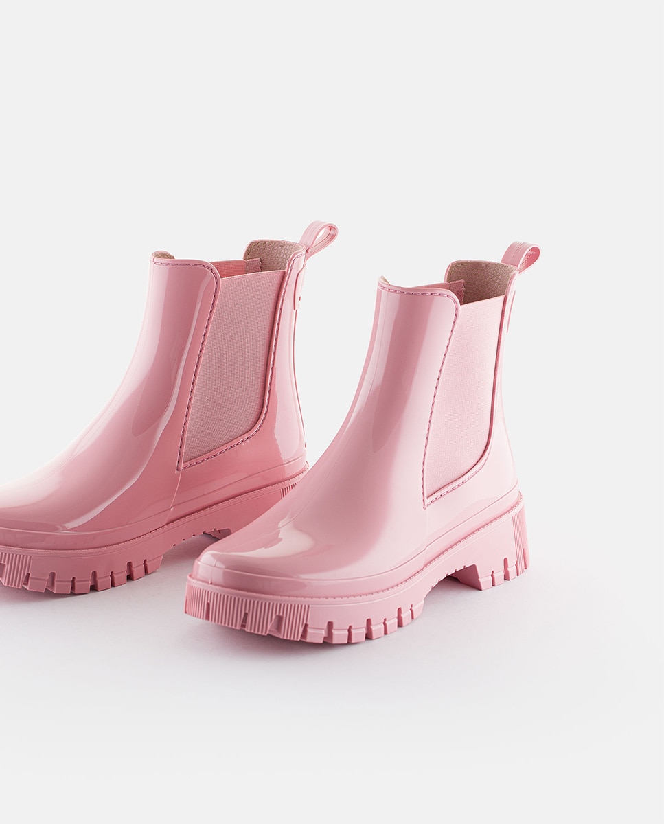 Botins Chelsea de Chuva Vegan PEACHY 20 em Rosa Rosa-3