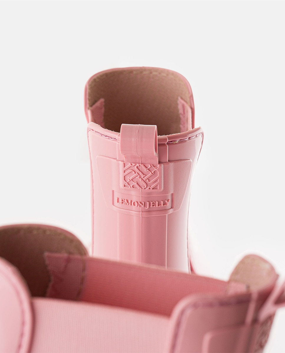 Botins Chelsea de Chuva Vegan PEACHY 20 em Rosa Rosa-4