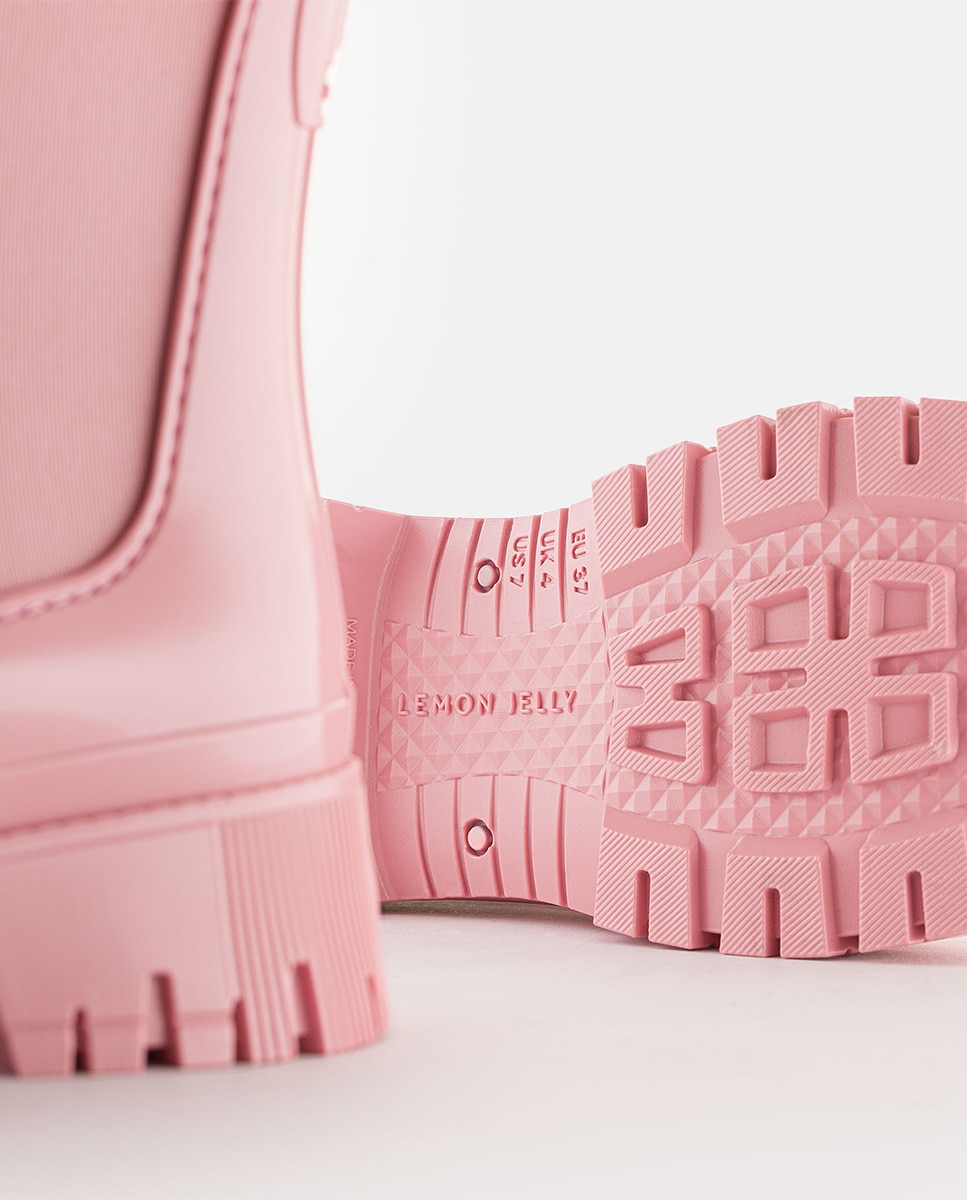 Botins Chelsea de Chuva Vegan PEACHY 20 em Rosa Rosa-5
