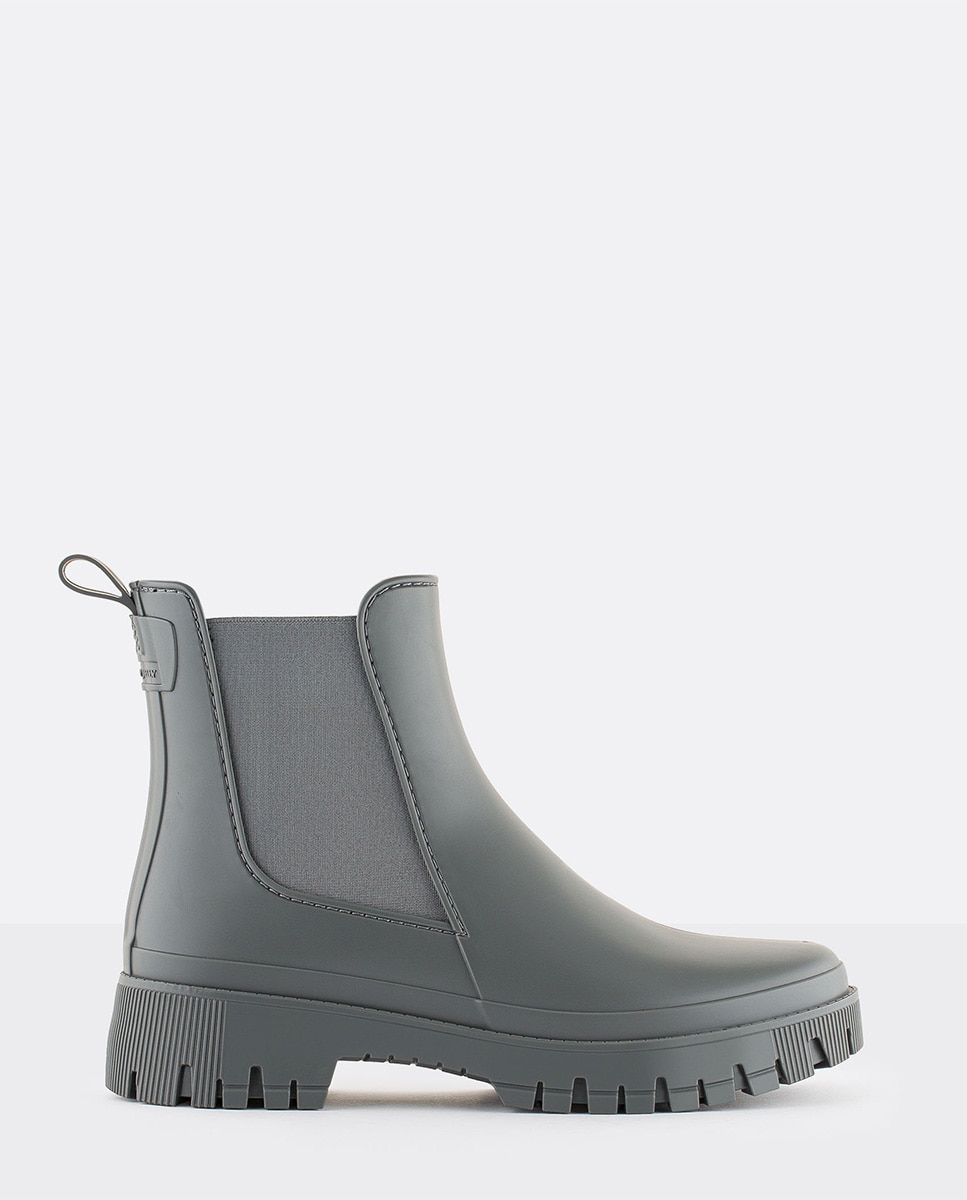 Botins Chelsea de Chuva Vegan KIRBY 13 em Cinzento Mate Cinzento-escuro-1