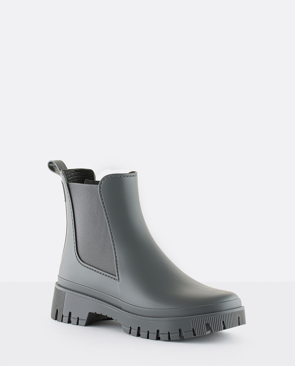 Botins Chelsea de Chuva Vegan KIRBY 13 em Cinzento Mate Cinzento-escuro-2