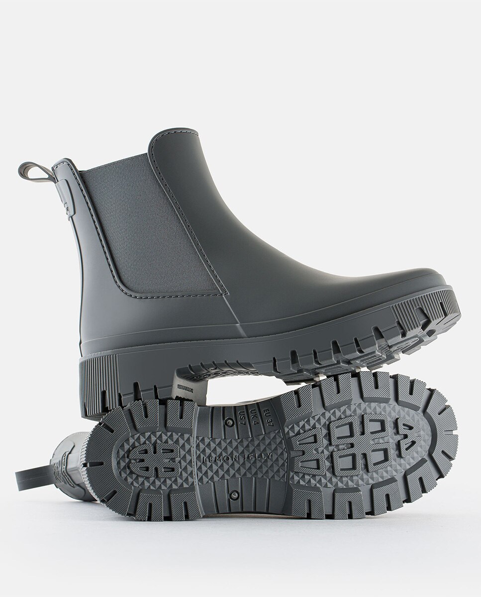 Botins Chelsea de Chuva Vegan KIRBY 13 em Cinzento Mate Cinzento-escuro-5