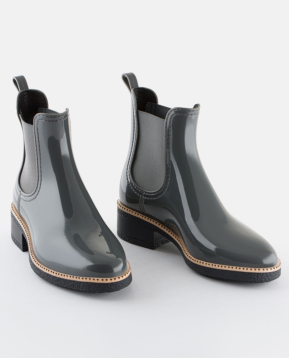 Botins de Mulher Vegan com Salto AVA 28 em Cinzento Cinzento-escuro-3