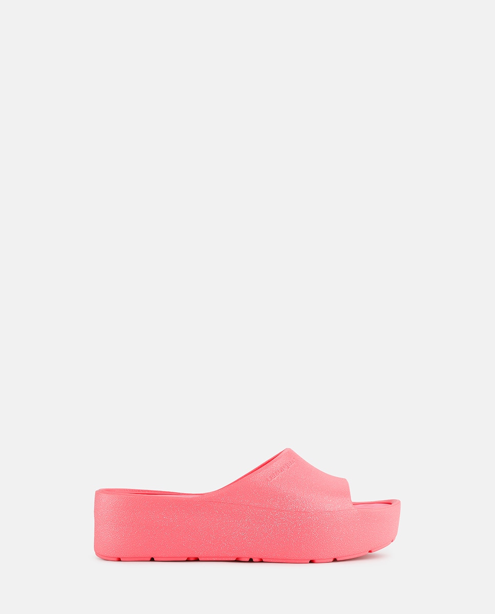 Imagem 0 de Chinelo de Plataforma Vegan FIORELLA em Rosa Metalizado com Glitter