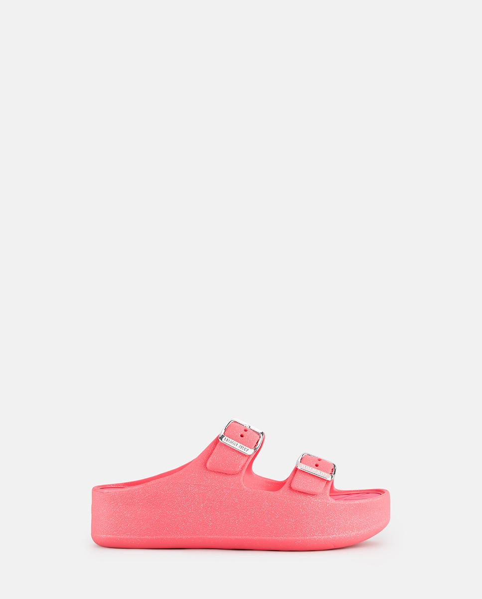 Imagem 0 de Sandálias de Plataforma Vegan com Tiras Ajustáveis GIULIETTA em Rosa Metalizado