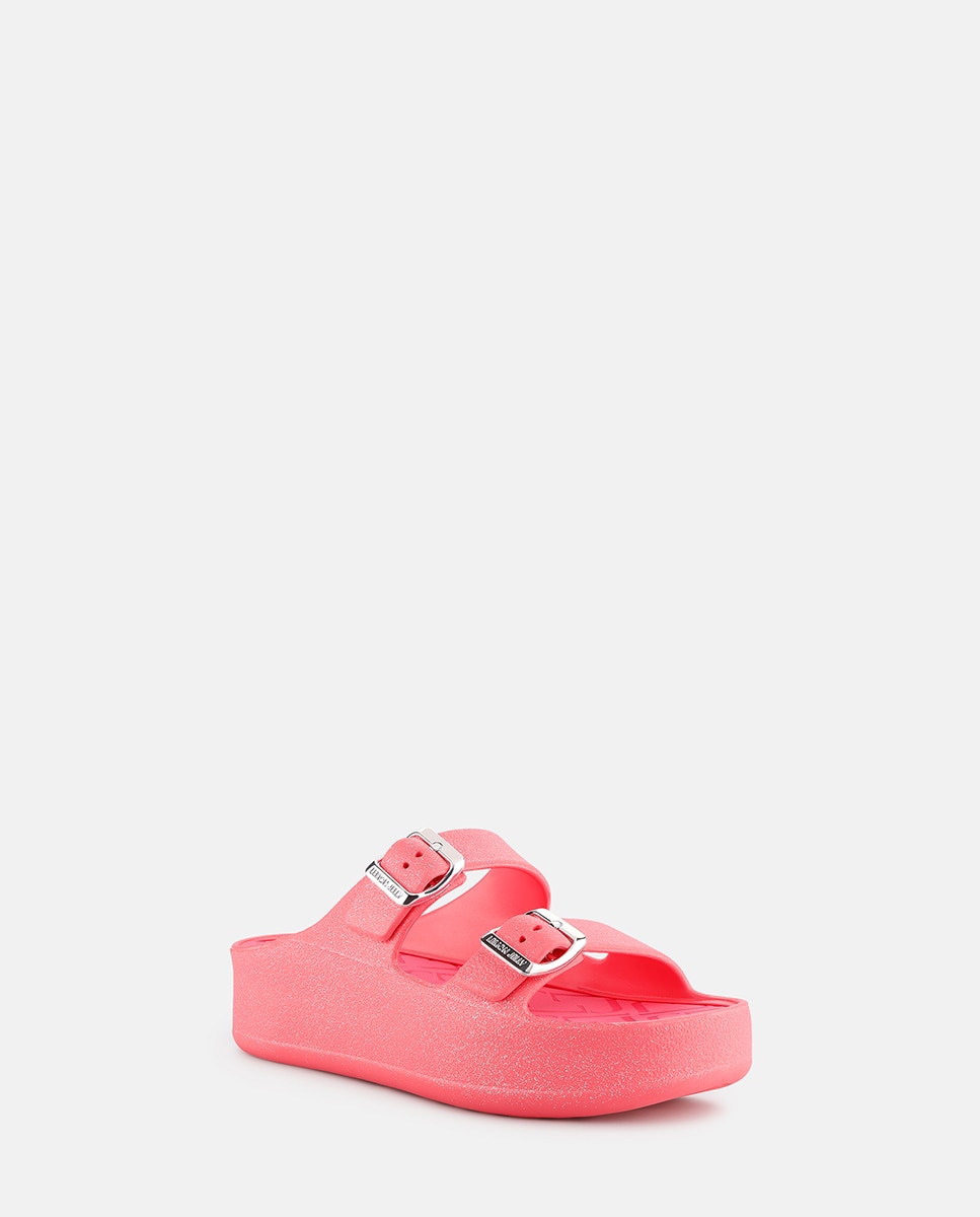 Sandálias de Plataforma Vegan com Tiras Ajustáveis GIULIETTA em Rosa Metalizado Rosa-2