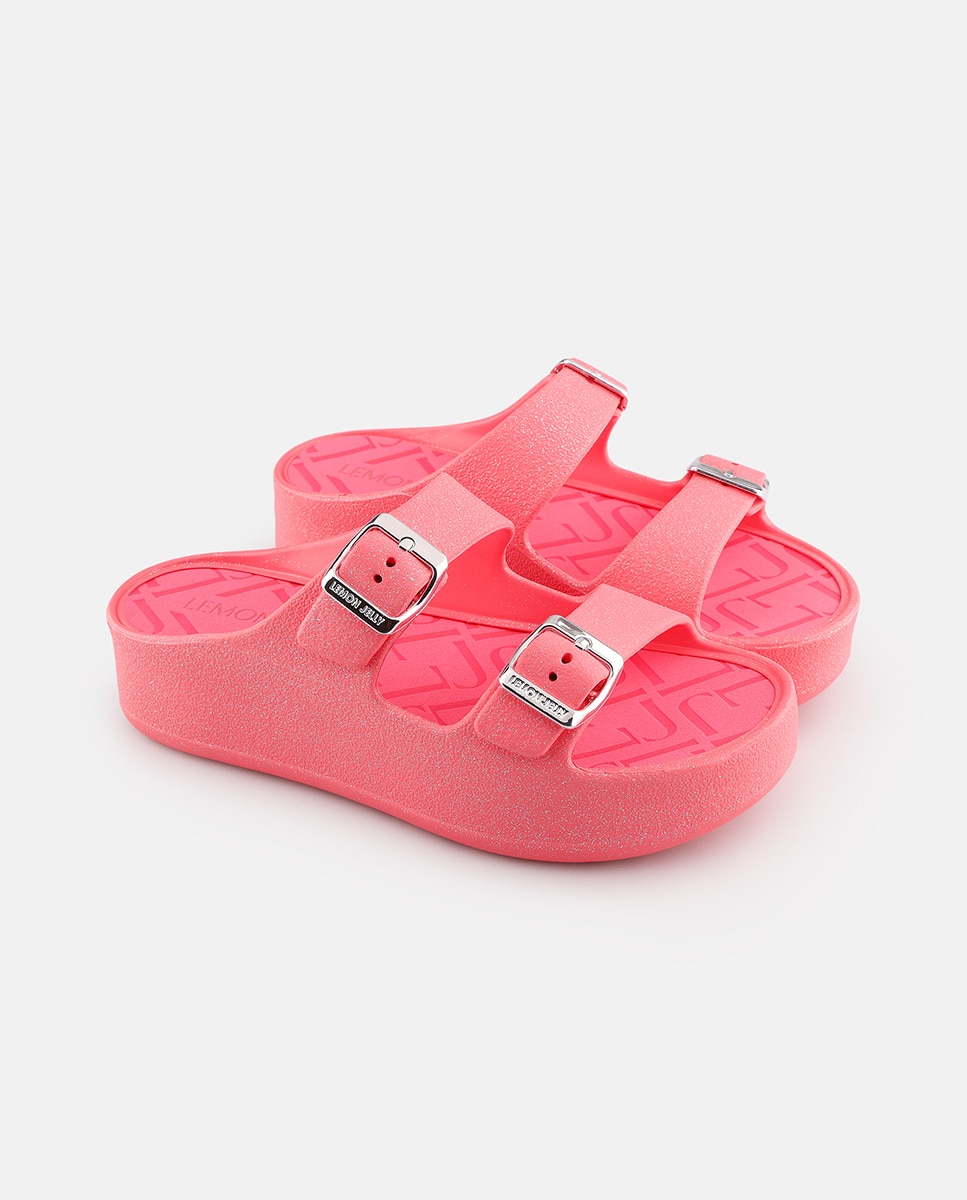 Sandálias de Plataforma Vegan com Tiras Ajustáveis GIULIETTA em Rosa Metalizado Rosa-3