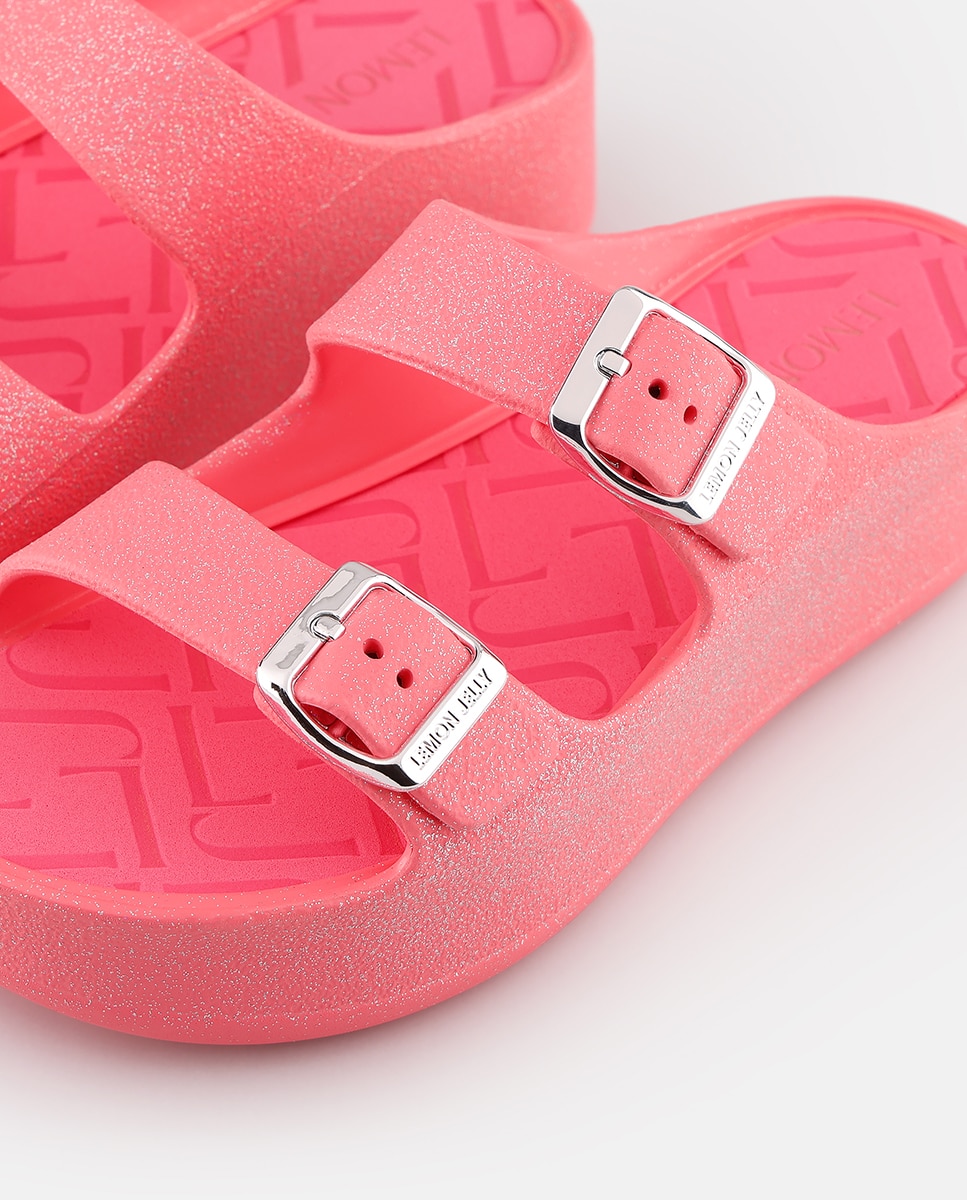Sandálias de Plataforma Vegan com Tiras Ajustáveis GIULIETTA em Rosa Metalizado Rosa-4