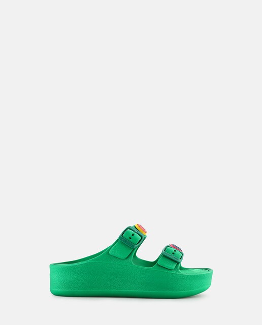 Imagem 0 de Sandálias de Plataforma Verde Vegan com Pedras Decorativas LAILA em Verde