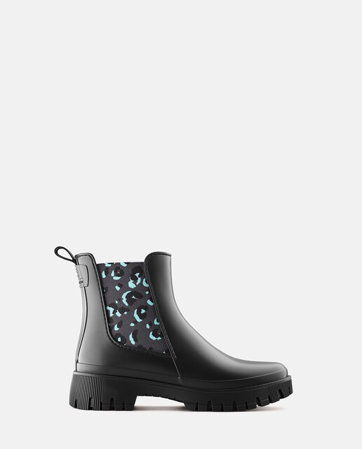 Imagem 0 de Botins Chelsea Vegan com Elásticos Estampados ALANI em Preto