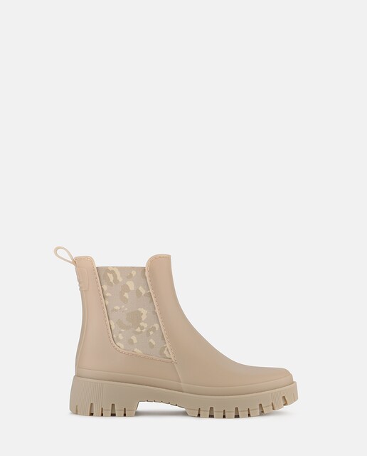 Imagem 0 de Botins Chelsea Vegan com Elásticos Estampados ALANI em Bege