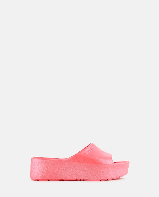 Imagem 0 de Chinelo de Plataforma Vegan ELODIE em Rosa com Acabamento Brilhante