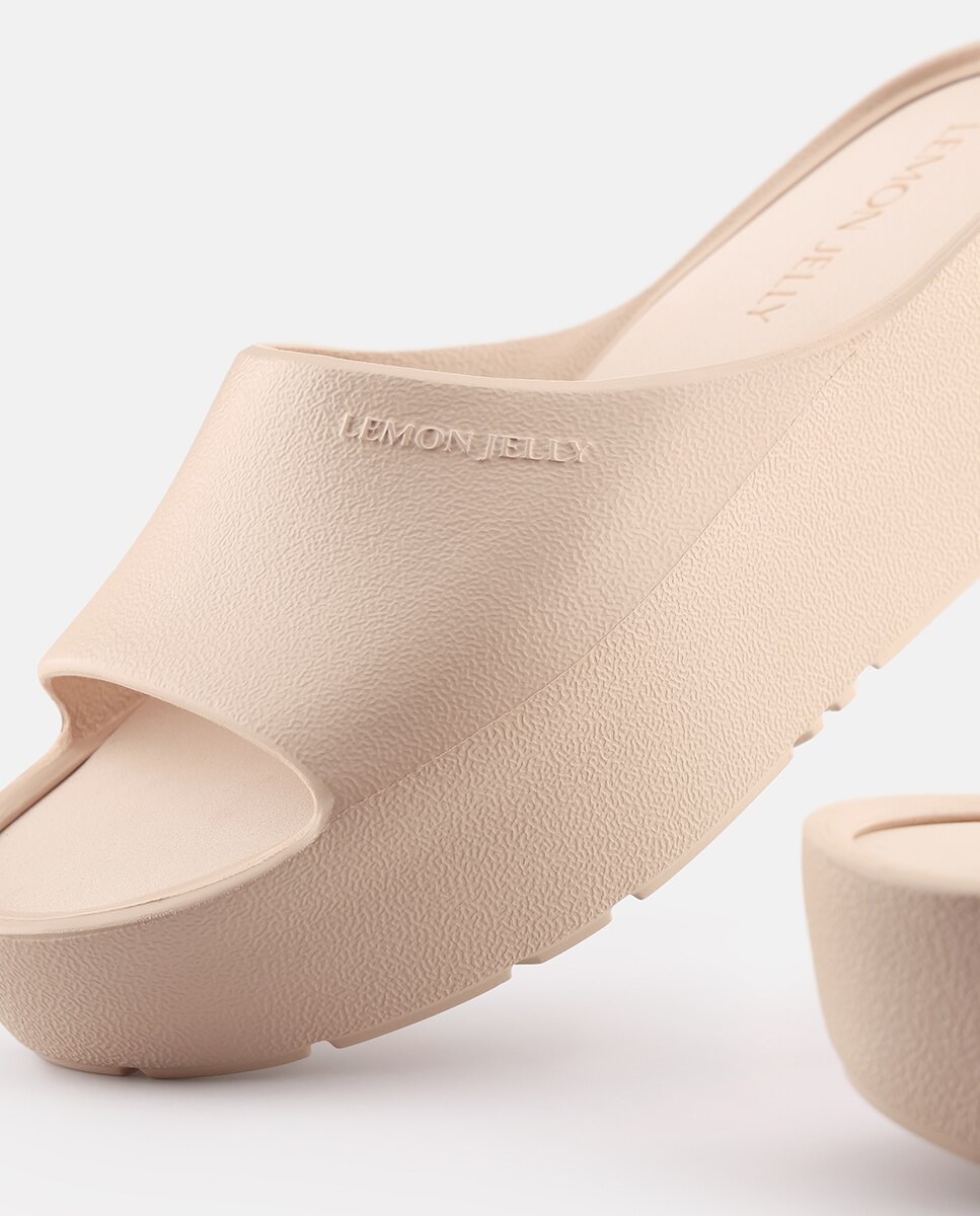 Chinelos de Plataforma Vegan SUNNY Bege Bege-4