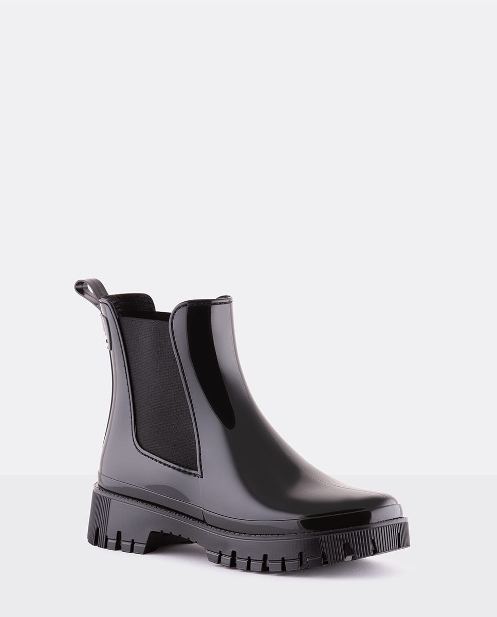 Botins Chelsea de Chuva Vegan PEACHY em Preto Preto-2